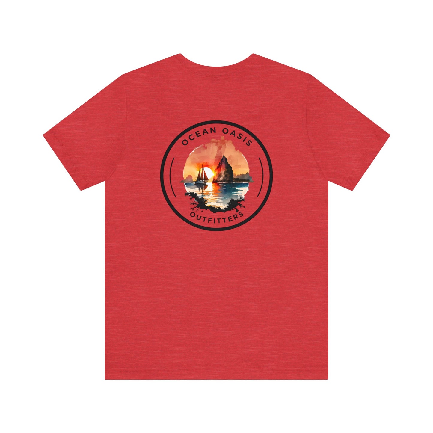 Seaside Serenity: Dive into Style with Ocean Oasis Outfitters Black Logo Tee! Bella & Canvas T-Shirt