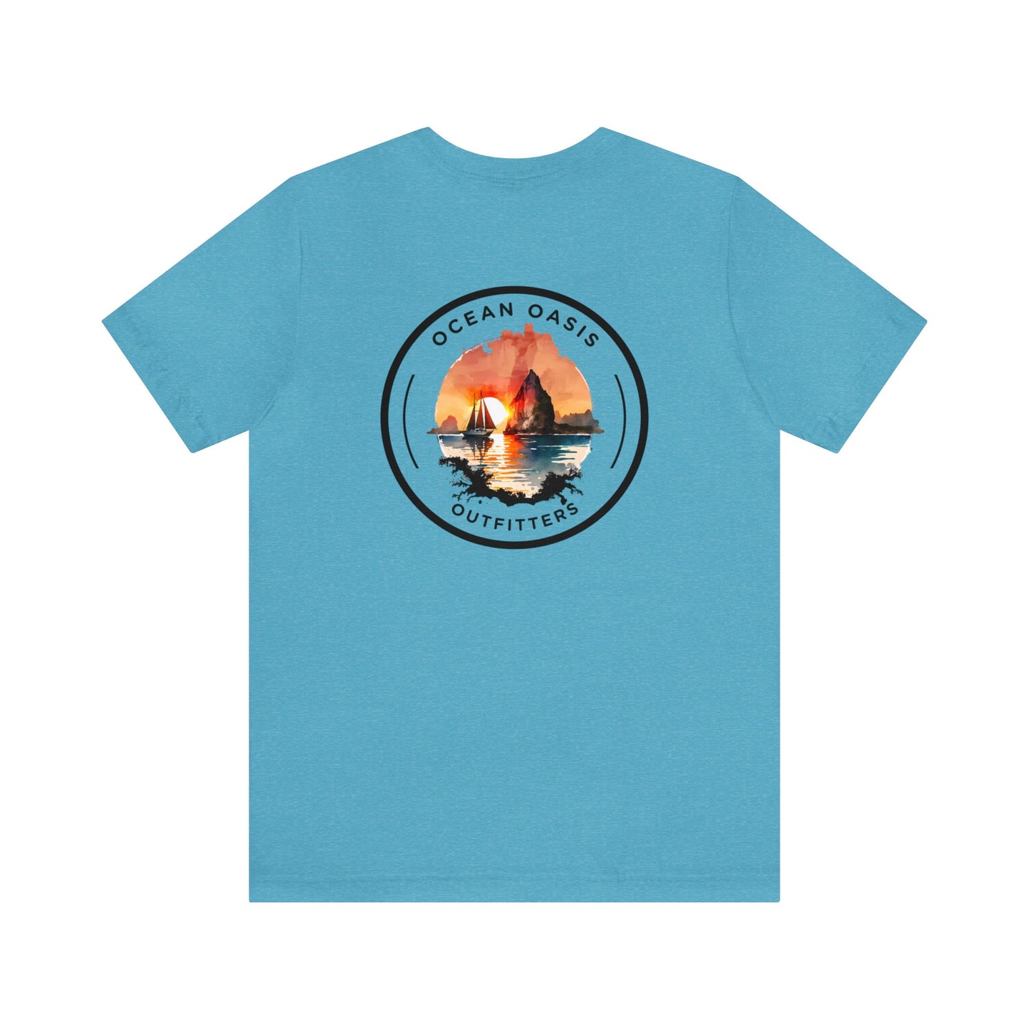 Seaside Serenity: Dive into Style with Ocean Oasis Outfitters Black Logo Tee! Bella & Canvas T-Shirt