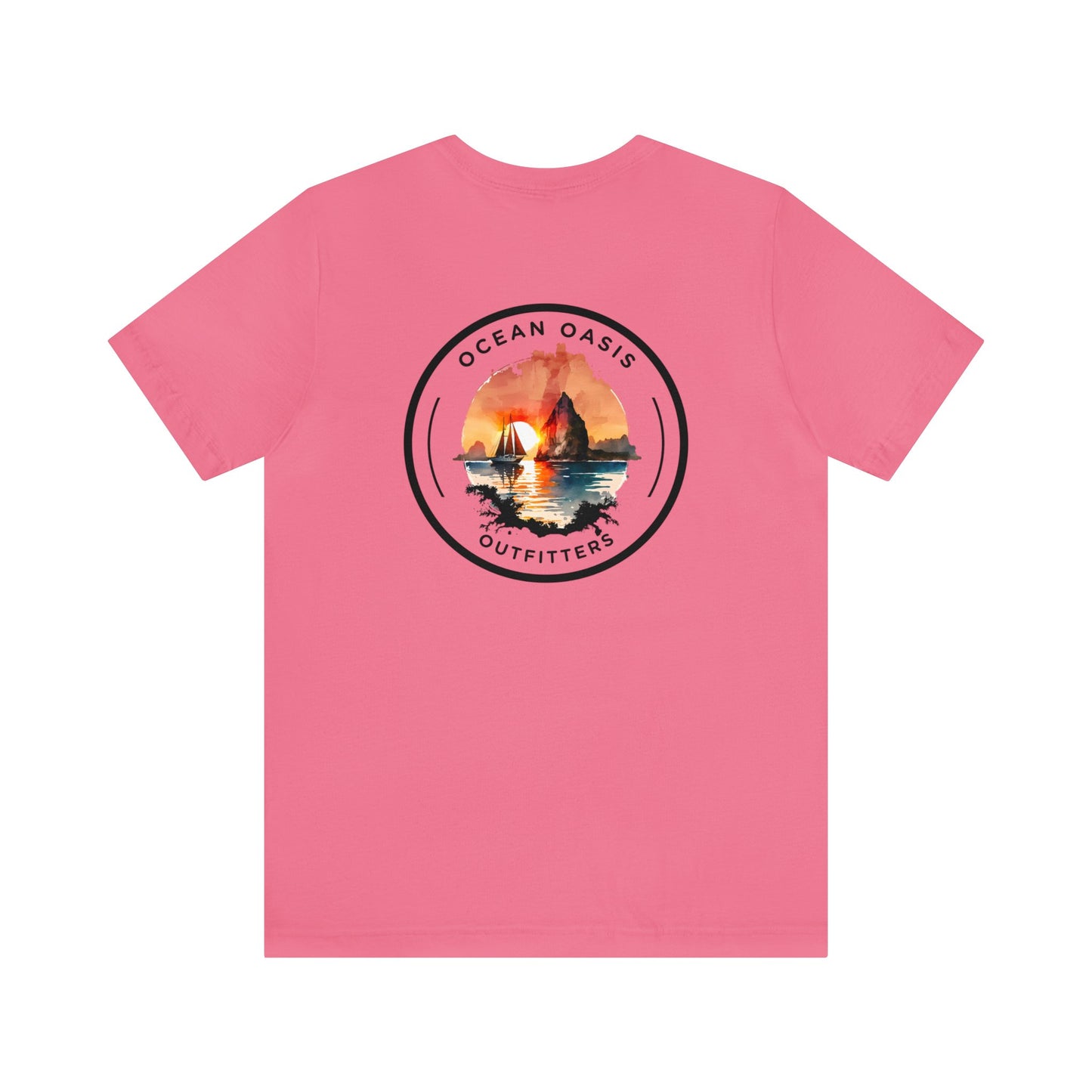 Seaside Serenity: Dive into Style with Ocean Oasis Outfitters Black Logo Tee! Bella & Canvas T-Shirt
