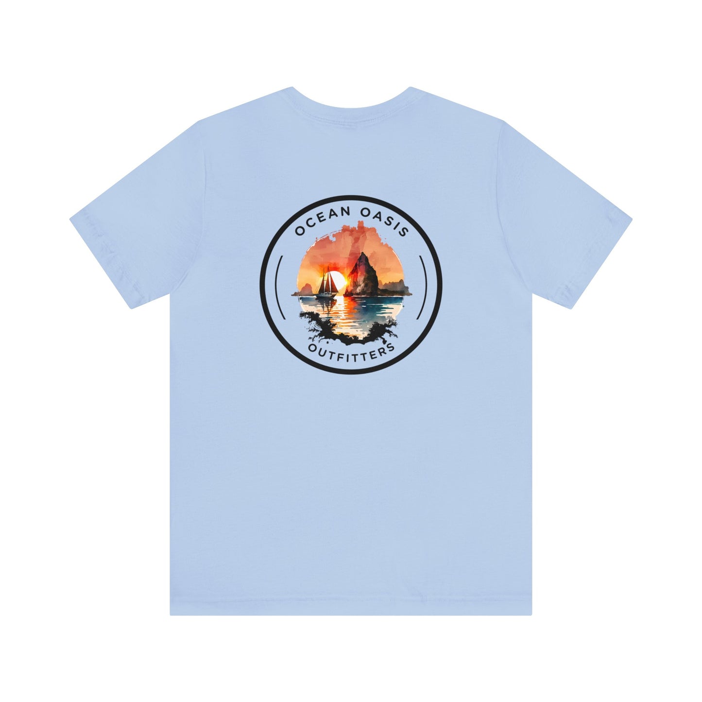 Seaside Serenity: Dive into Style with Ocean Oasis Outfitters Black Logo Tee! Bella & Canvas T-Shirt