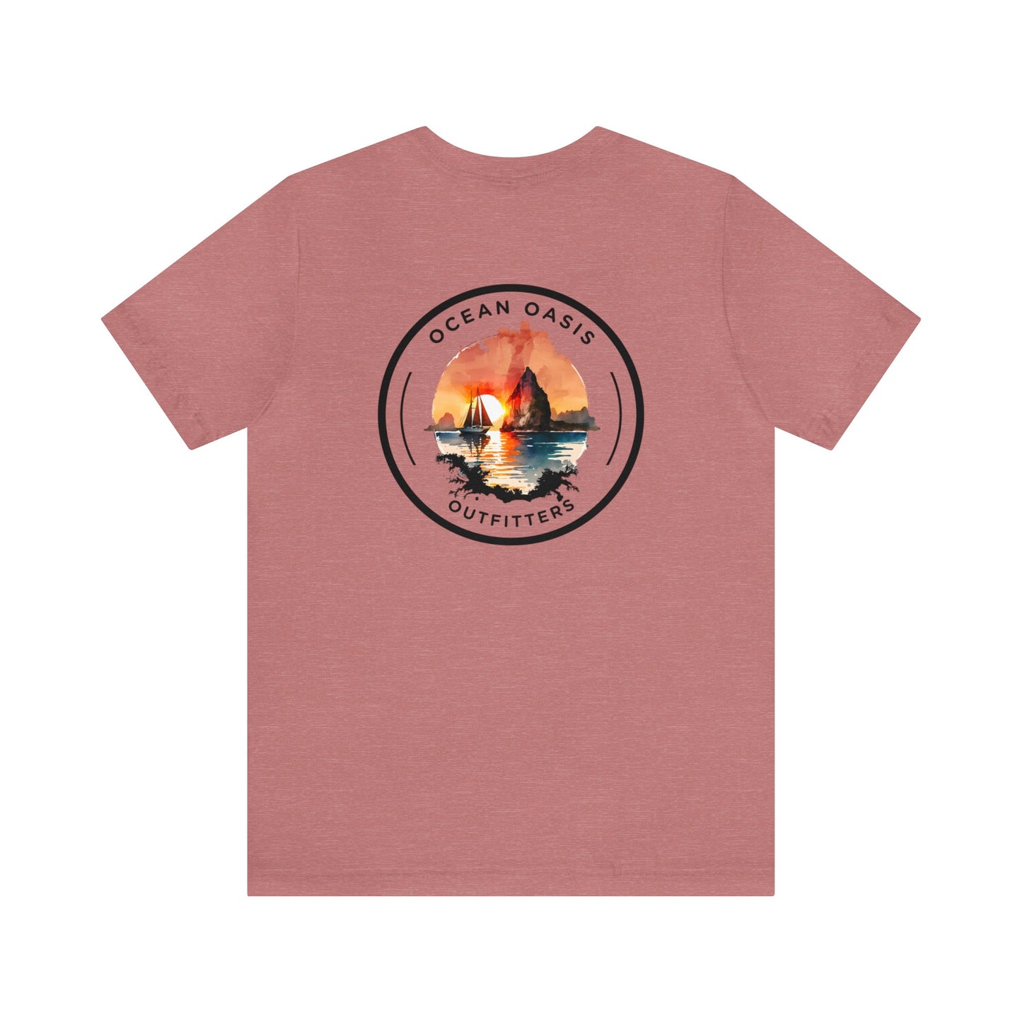 Seaside Serenity: Dive into Style with Ocean Oasis Outfitters Black Logo Tee! Bella & Canvas T-Shirt