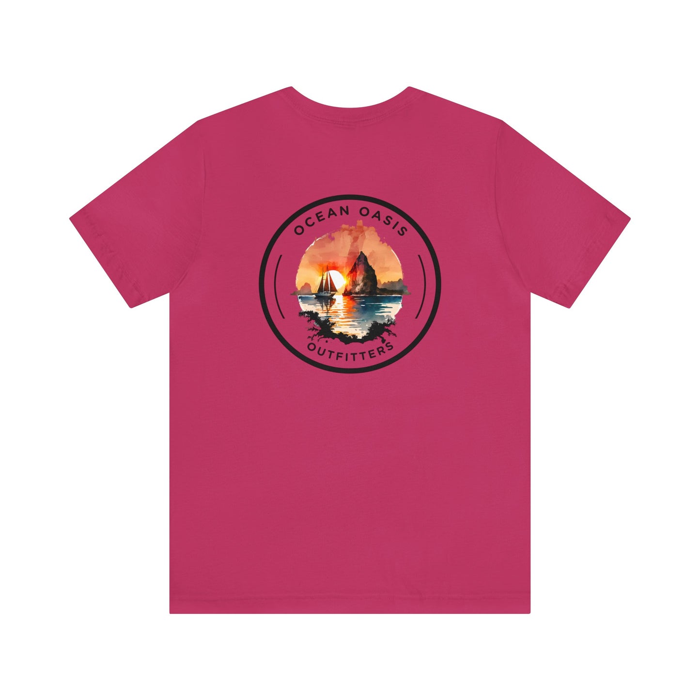 Seaside Serenity: Dive into Style with Ocean Oasis Outfitters Black Logo Tee! Bella & Canvas T-Shirt