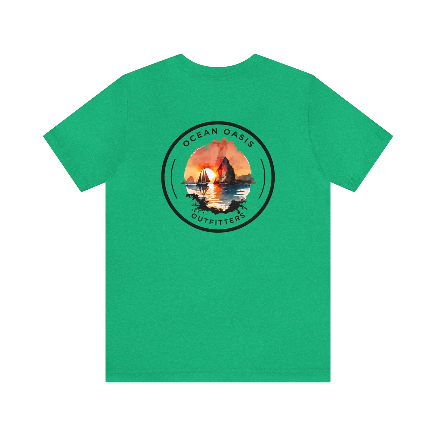 Seaside Serenity: Dive into Style with Ocean Oasis Outfitters Black Logo Tee! Bella & Canvas T-Shirt