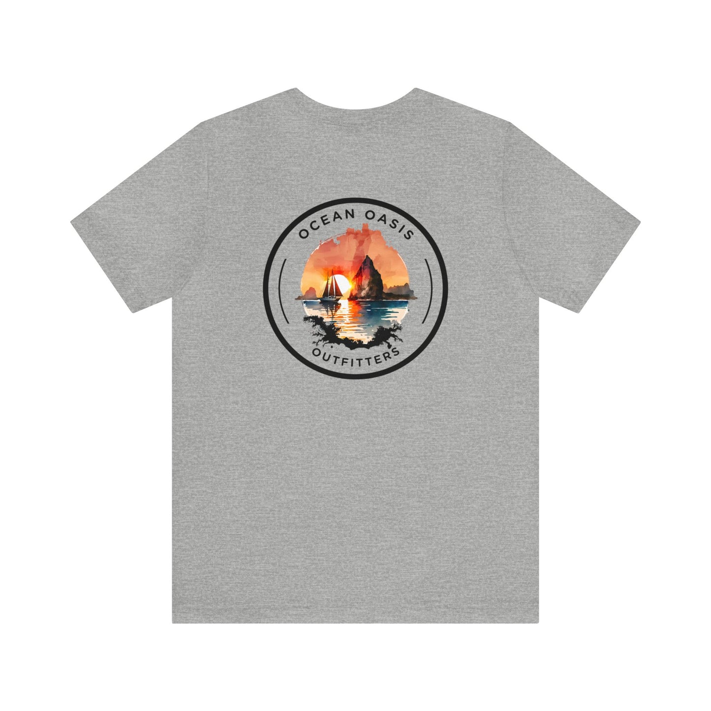 Seaside Serenity: Dive into Style with Ocean Oasis Outfitters Black Logo Tee! Bella & Canvas T-Shirt