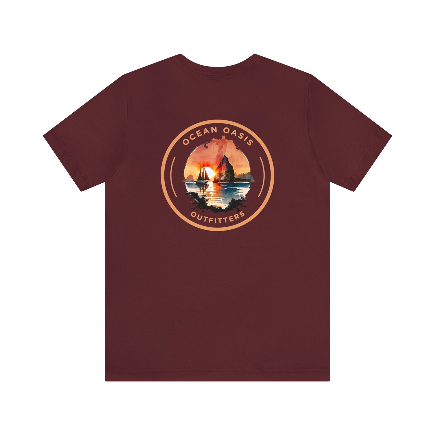Seaside Serenity: Dive into Style with Ocean Oasis Outfitters Orange Logo Tee! Bella & Canvas T-Shirt