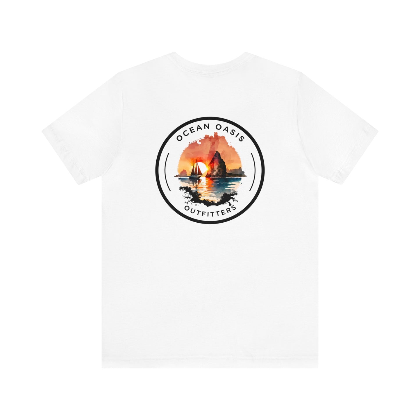 Seaside Serenity: Dive into Style with Ocean Oasis Outfitters Black Logo Tee! Bella & Canvas T-Shirt