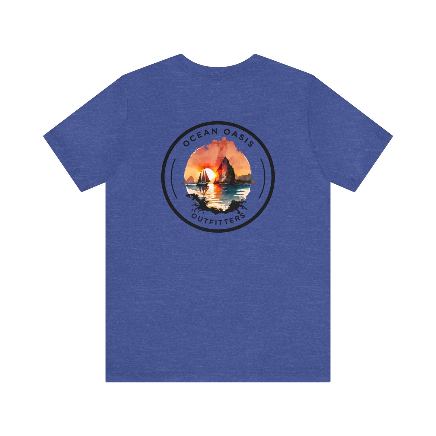 Seaside Serenity: Dive into Style with Ocean Oasis Outfitters Black Logo Tee! Bella & Canvas T-Shirt