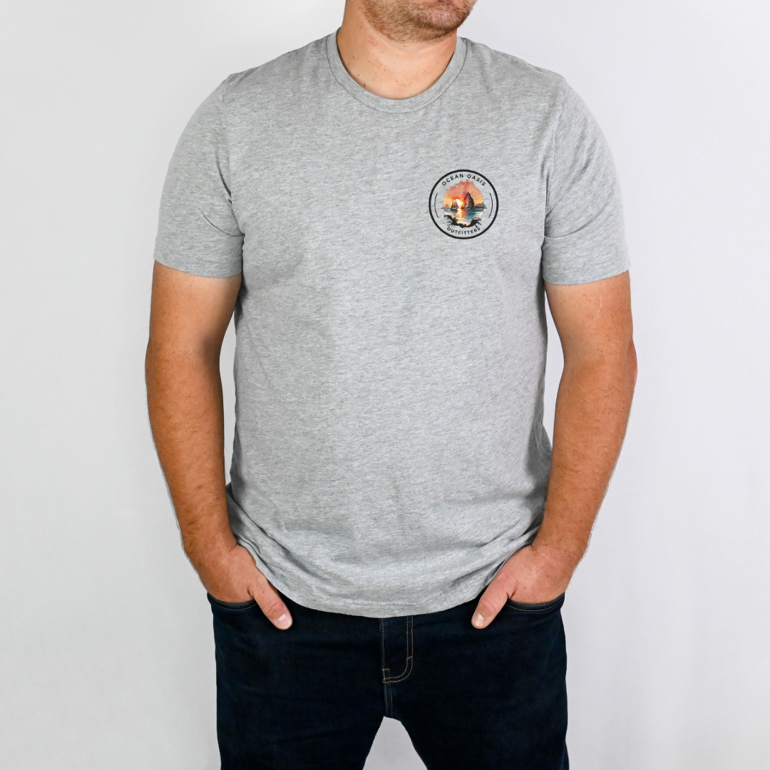 Seaside Serenity: Dive into Style with Ocean Oasis Outfitters Black Logo Tee! Bella & Canvas T-Shirt
