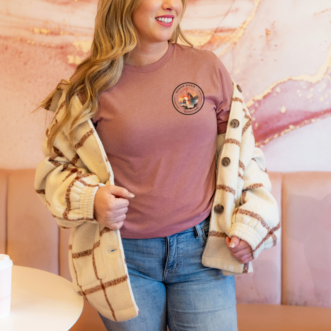 Seaside Serenity: Dive into Style with Ocean Oasis Outfitters Black Logo Tee! Bella & Canvas T-Shirt