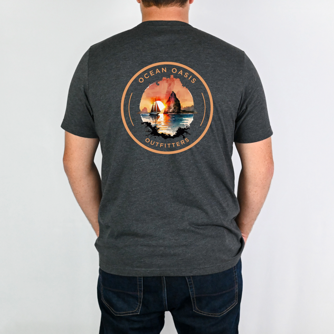 Seaside Serenity: Dive into Style with Ocean Oasis Outfitters Orange Logo Tee! Bella & Canvas T-Shirt