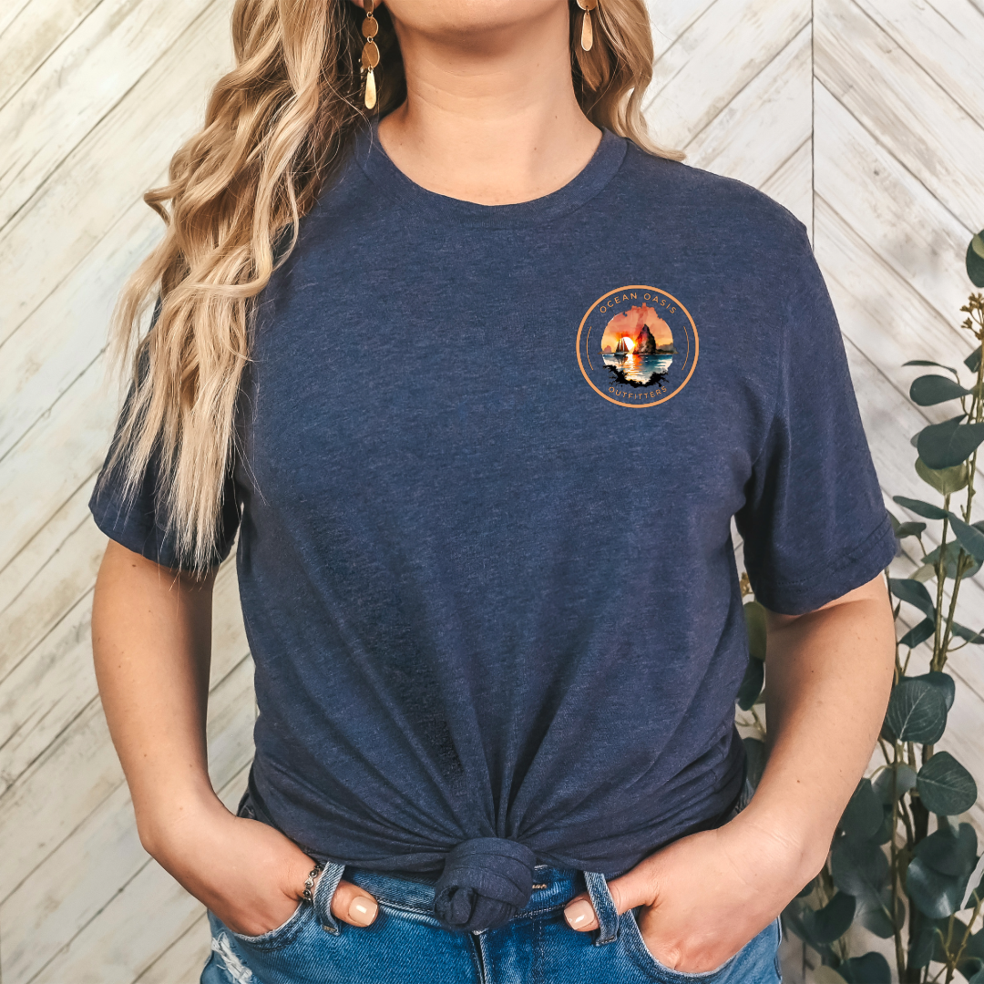 Seaside Serenity: Dive into Style with Ocean Oasis Outfitters Orange Logo Tee! Bella & Canvas T-Shirt